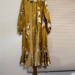 Chic Gold Floral Long Sleeve open cardigan